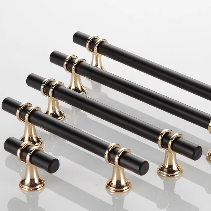 Простота современный черный золотой мебельный шкаф ручка светильник роскошный