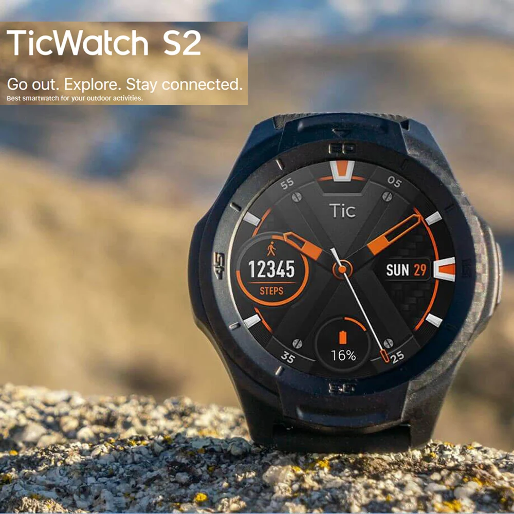 Смарт-часы Xiaomi TicWatch S2 для спорта на открытом воздухе, умные часы, монитор сердечного ритма, водонепроницаемость, gps, самостоятельное отслеживание спорта