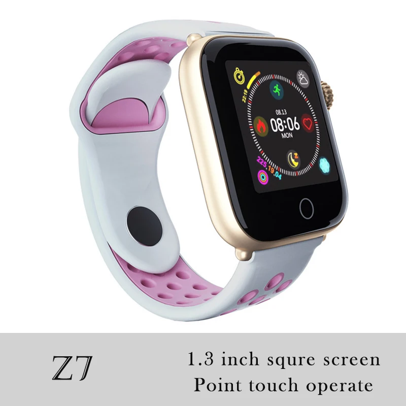 Z7 Pink 696 F8 полный сенсорный экран умный Браслет пульсометр кровяное давление кислородный Монитор датчик движения IP67 водонепроницаемый браслет - Цвет: Z7 Pink