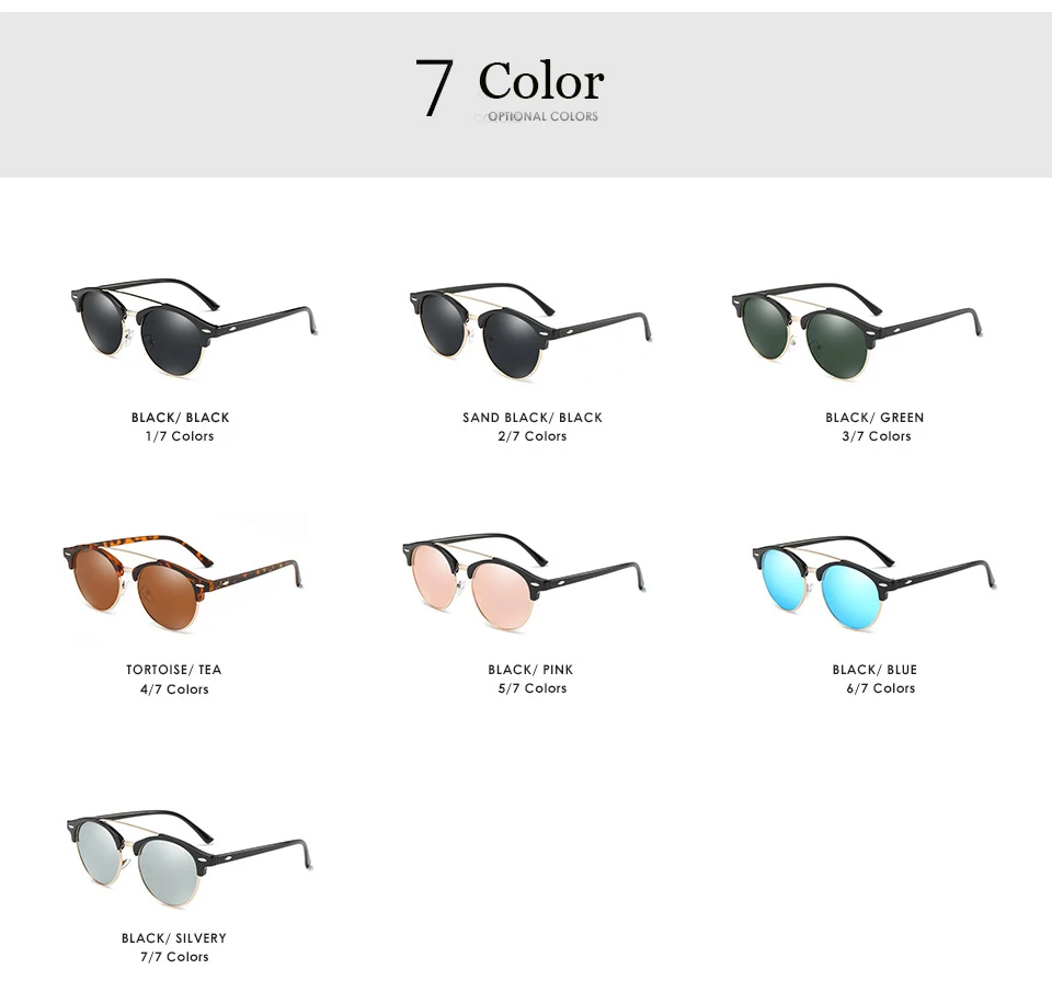 Солнечные очки LVVKEE в полуоправе для мужчин и женщин зеркальные классические