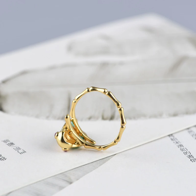 

BALMORA Original 100% Real 925 Pure Silver Cicada Rings for Women Girls Gold Insect Open Rings Valentine's Day Gifts Jewelry