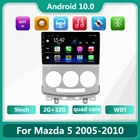 Автомагнитола 9 дюймов для Mazda 5 Mazda5 2005 2006 2007-2010, мультимедийный проигрыватель с GPS, 2 din, Android 10,0, Автомагнитола для CarPlay