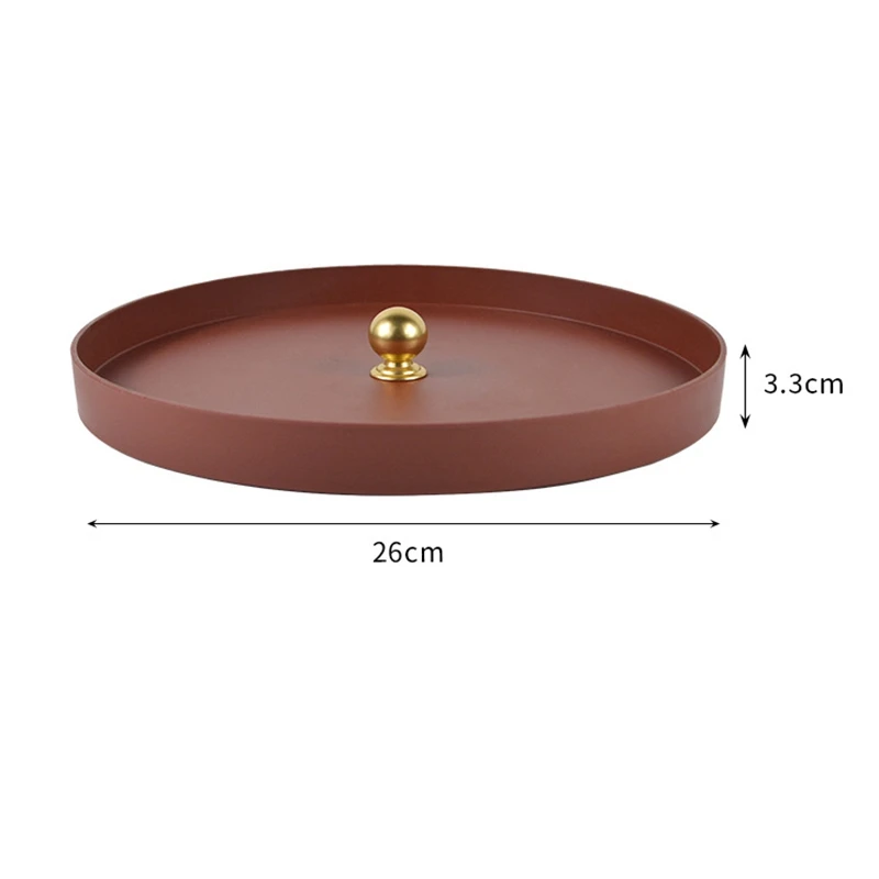 

Jewelry Tray Round Metal Tray for Sundries and Small Objects Desktop Home Decor Storage Tray for Necklace