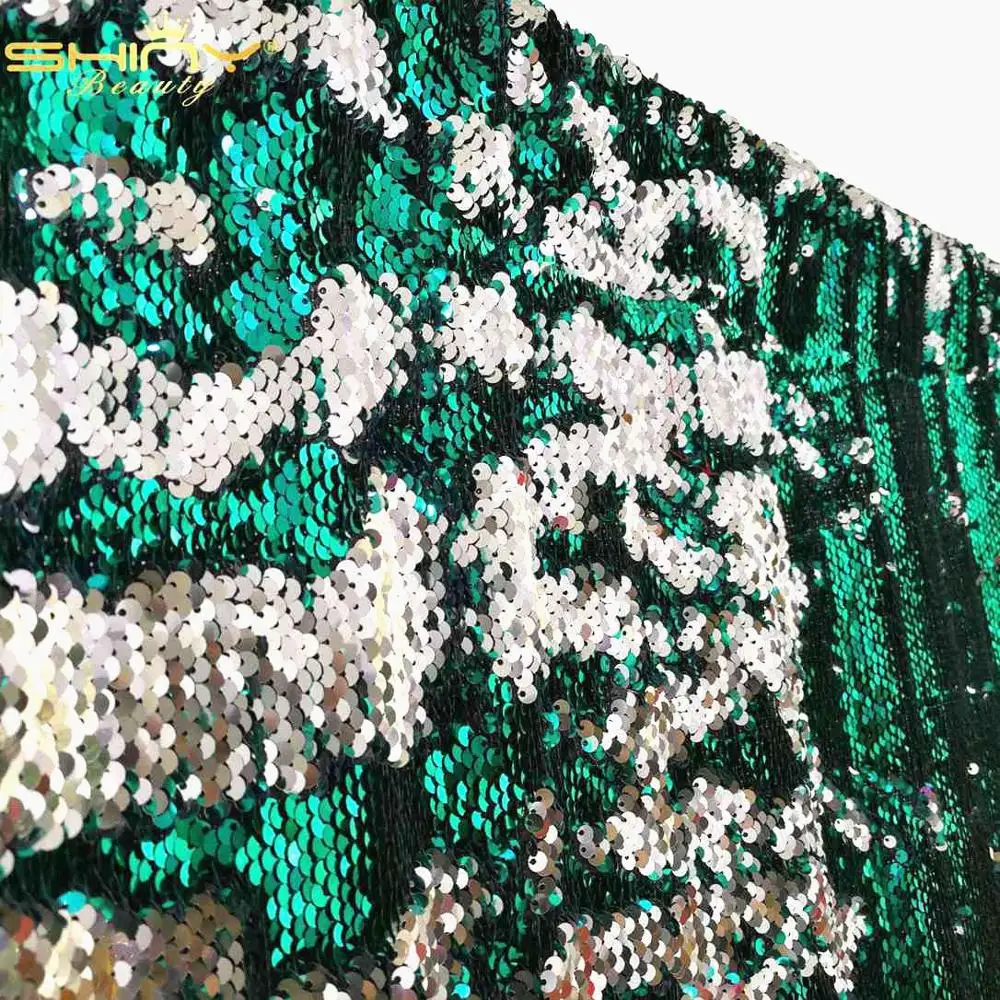 Sequin Curtains Green 2FTx8FT Prom Backgrounds Photo Curtain Backdrop Silver Sequin Backdrops Reversible-M191010 |