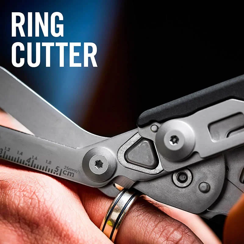 

6 In 1 Black Raptor Emergency Response Shears With Strap Cutter And Glass Breaker Portable Multifunctional Rule Survival Tool