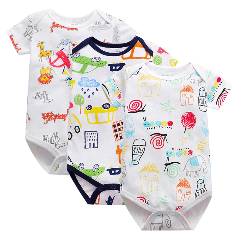 Комбинезоны для новорожденных 3 шт./Лот 100% хлопок | Детская одежда и обувь