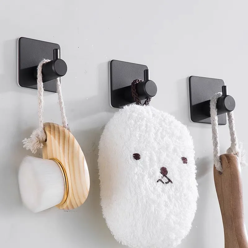 LIUYUE одиночные крючки черные для полотенец из нержавеющей стали самоклеящиеся семейных шляп ключей