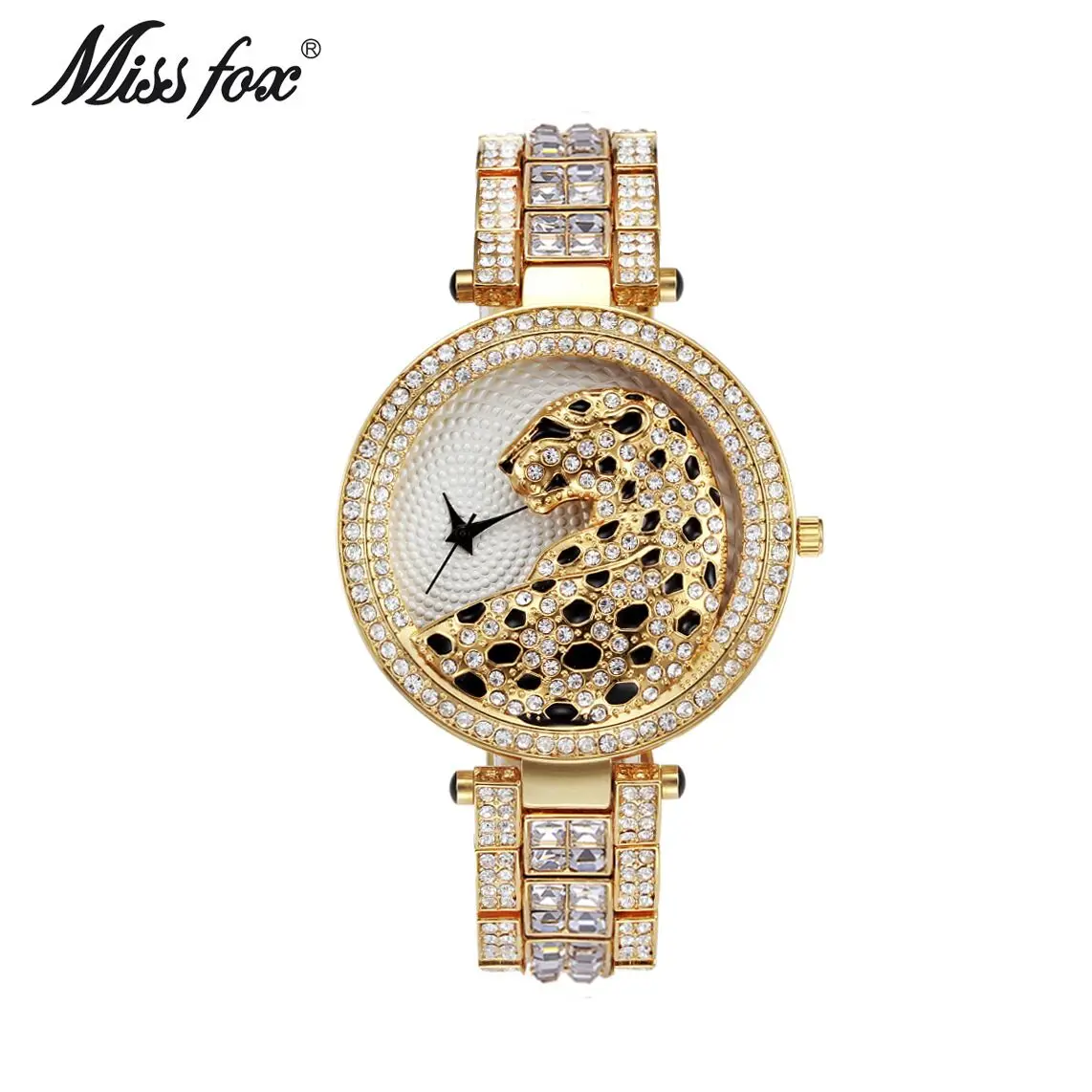 

MISS FOX 2021 New Fashion Leisure Women's Watch Quartz Watch Diamond Inlaid Stainless Steel Travel Time