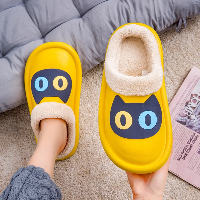 

Cute Cartoon Winter Unisex Men Women Slippers Memory Foam Close Toe House Slides Indoor Outdoor Ultra Soft Cozy Platform Slippe