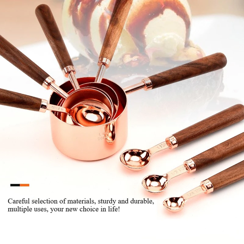 

4Pcs/set Stainless Steel Kitchen Measuring Spoon Engraved Measurements Coffee Sugar Scoop Cake Baking Flour Measuring Gadget