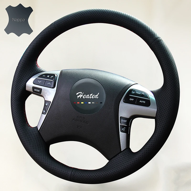 Натуральная кожа для Toyota Highlander 2009 2014 Camry 2007 2011 Оплетка на руль|car steering wheel cover|steering