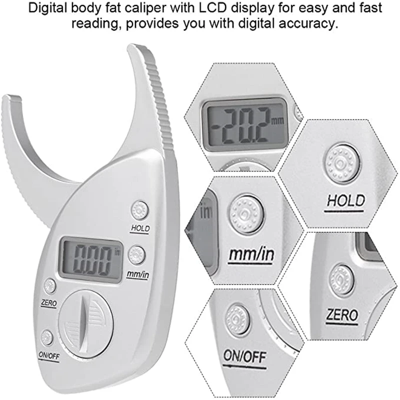 Цифровой штангенциркуль для жира 0 50 мм зажим щипцы измерения толщины