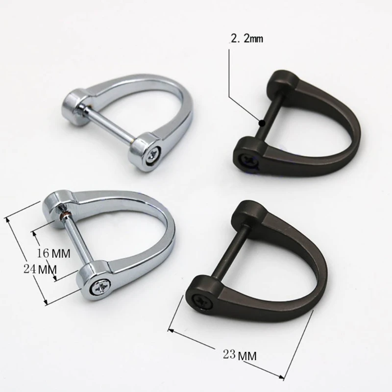 

10pcs D-Shaped U Rings Buckle Straps Belting for DIY Leather Craft Purse Replacement Accessories