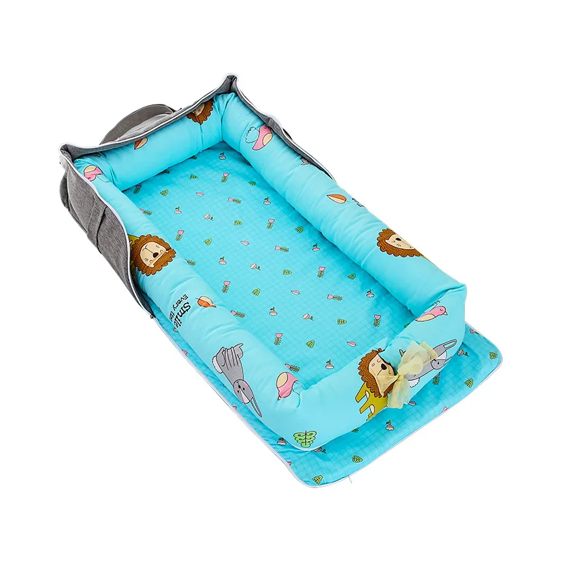 

Portable Bed Isolation Protection Detachable and Washable Luggage Type Cotton Crib Travel Outdoor Cradle Newborn Sleeping