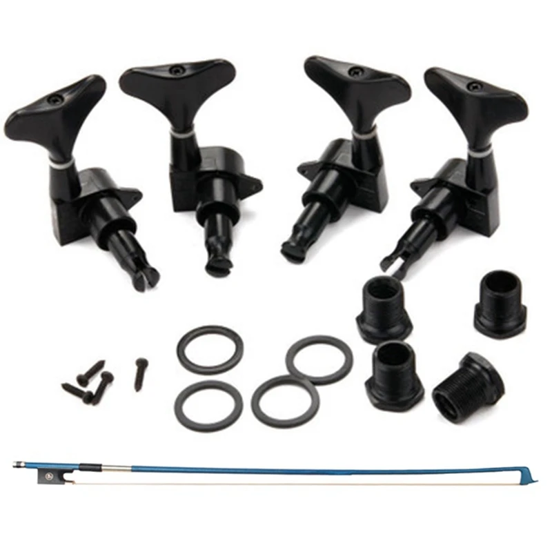 

4 Pcs Guitar Tuning Pegs 2R & 2L Tuners Machine Heads with Well Balance Horse Hair Violin Bow Accessories for 4/4