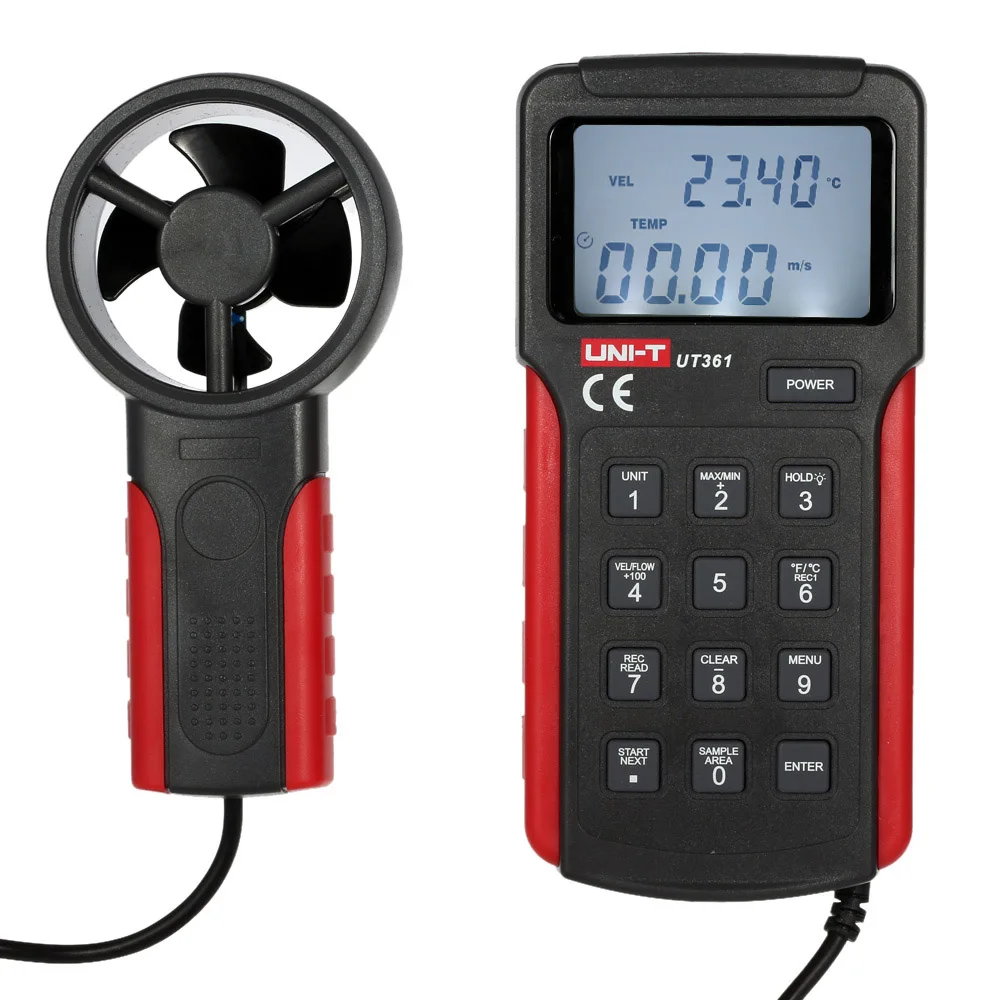 UNI-T UT361 измеритель скорости ветра Анемометр поток воздуха Тахометр анемоскоп