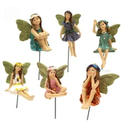 6pcs miniature fairies figurines creative resin crafts cute landscape decor for lawn fountain household decor accessories