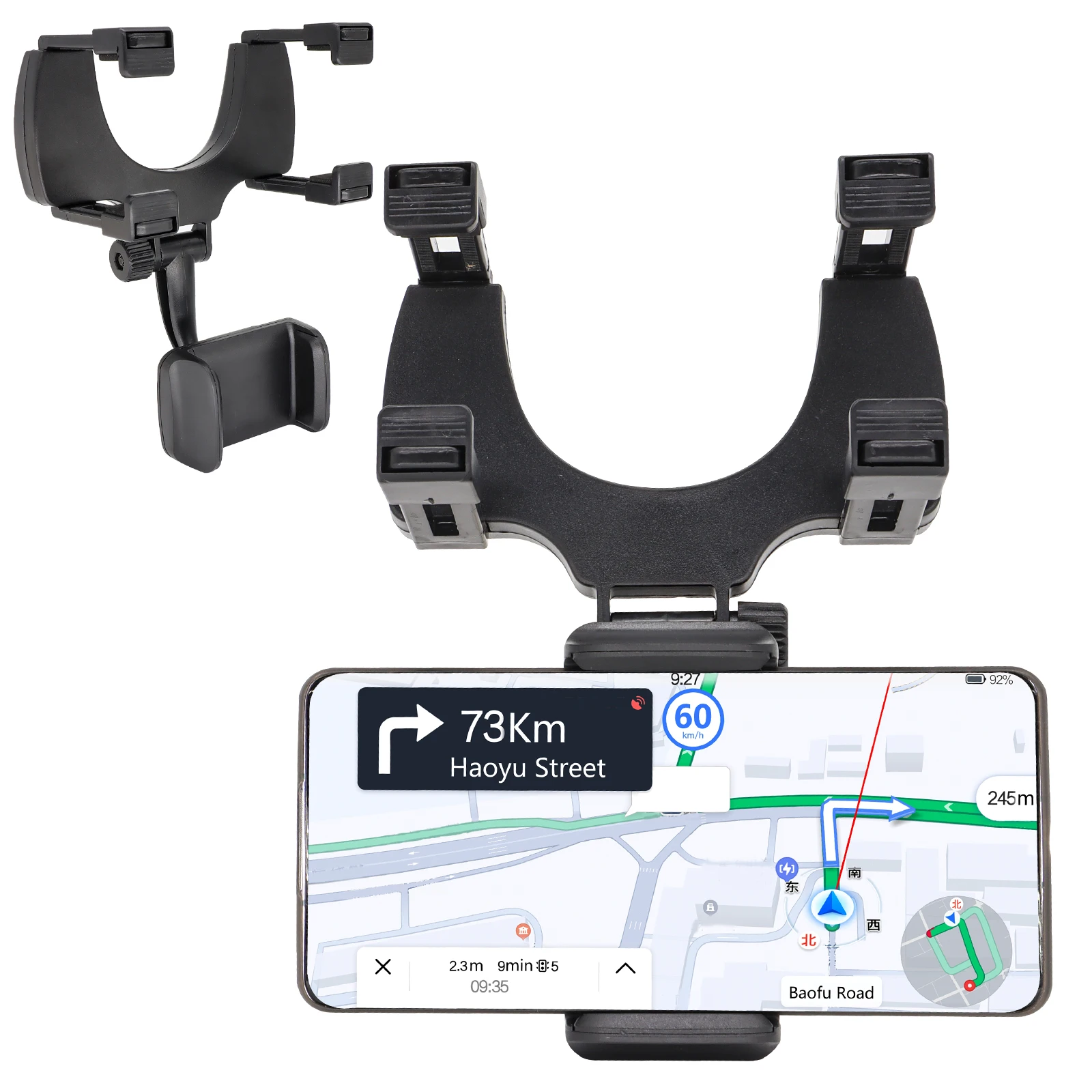 

Универсальный автомобильный держатель-подставка для телефона на зеркало заднего вида