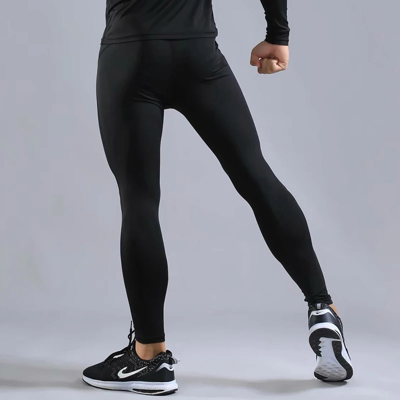 Компрессионные брюки для бега леггинсы спортивная одежда фитнеса мужская