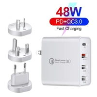 48w quick charger type c usb pd charger for iphone 12 11 xs max ipad pro for samsung s20 huawei qc3 0 fast wall charger adapter