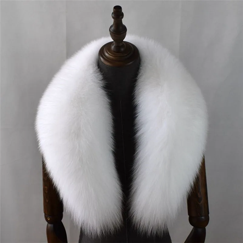 100% Natural Real Fox Fur Collar For Women And Men's Coat Jacket Extra Large Size Neck Warmer Scarf Shawls |