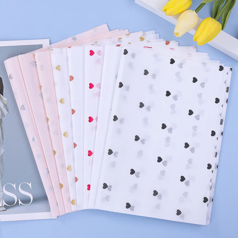 

28pcs/ Bag Love Printed 50*70cm Tissue Paper Flower Clothing Shirt Shoes Gift Packaging Craft Paper Roll Wine Wrapping Papers