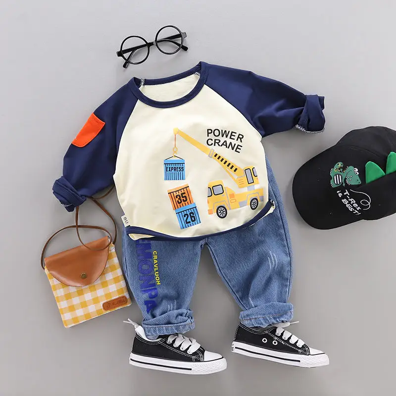 2020 детский брендовый комплект одежды для мальчиков и девочек Весенняя хлопковая