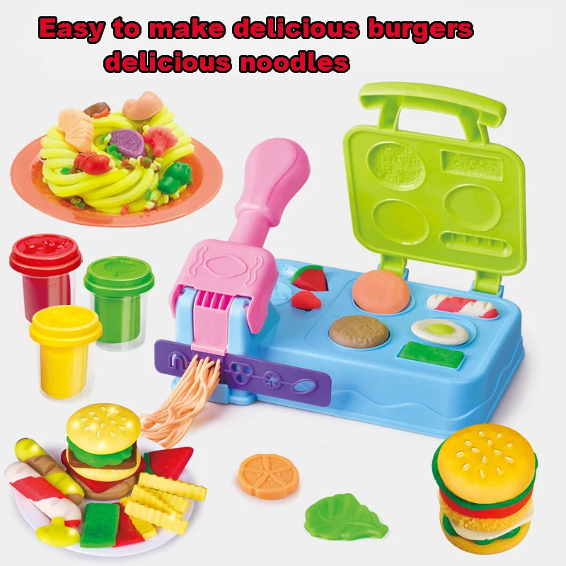 Нетоксичная машина для бургеров из цветной глины набор инструментов формовки