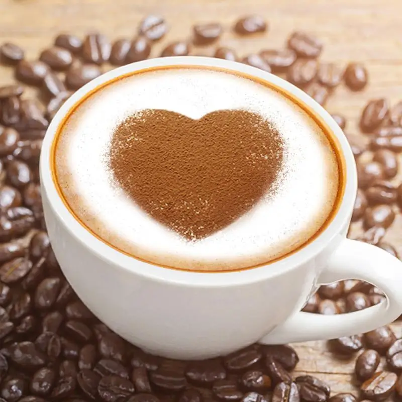

Fashion 8 Patterns Print Shape Coffee Mold Barista Cappuccino Latte Essential Christmas Halloween Decoration Coffee Spray Tools