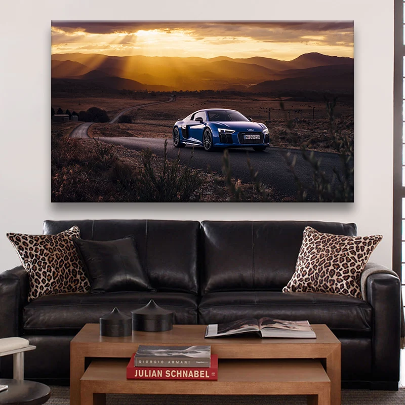 

Supercars Audis R8 V10 Convertible Cars Canvas Paintings Posters and Prints Wall Art for Living Room Home Decor Cuadros Unframed