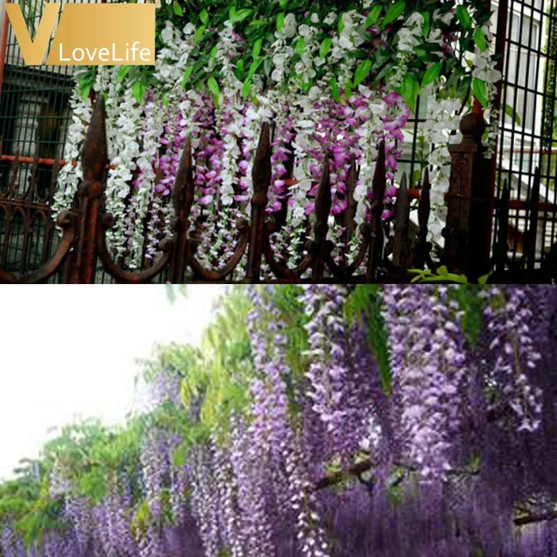 24 шт./лот 105 см искусственные садовые Висячие цветы Шелковые Искусственные для