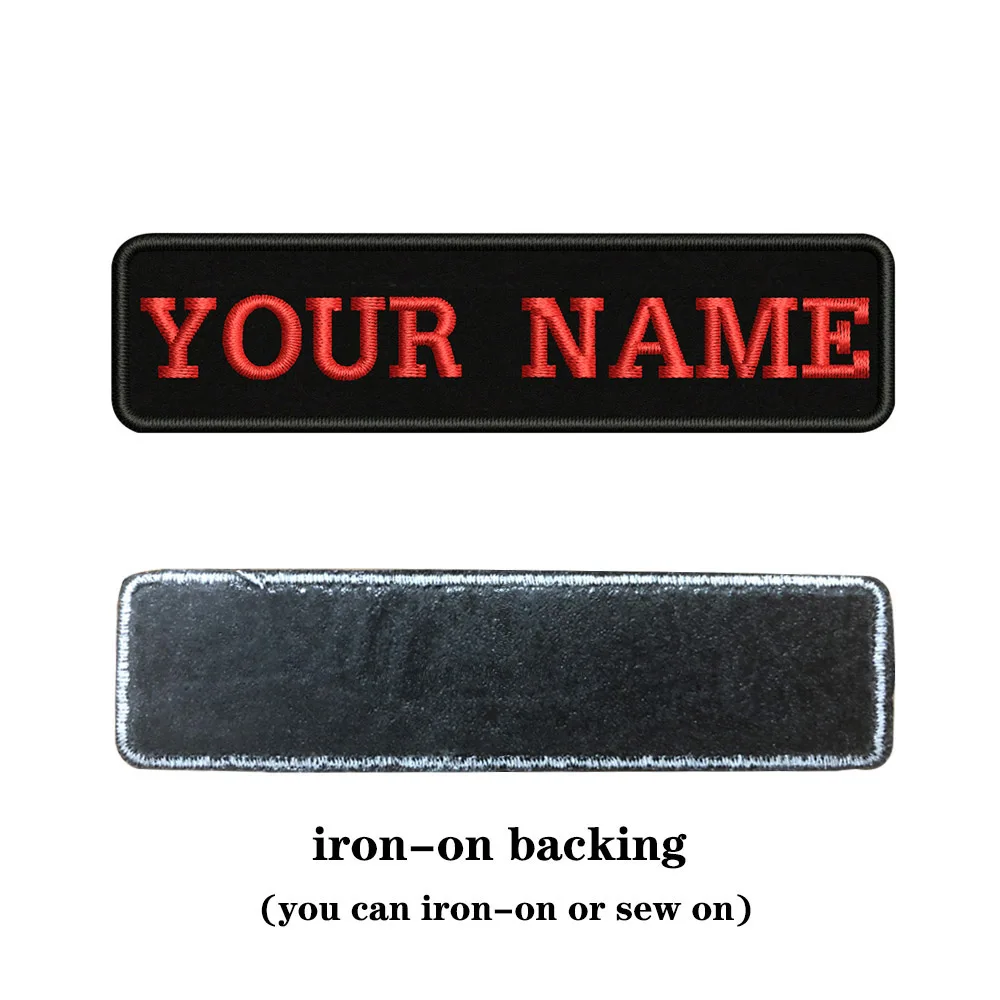 Rose red-iron on На заказ Вышивка имя заплатка с текстом 10 см* 2,5 см значок железная или пришить или липучка Подложка для одежды брюки рюкзак шляпа - Цвет: Rose red-iron on