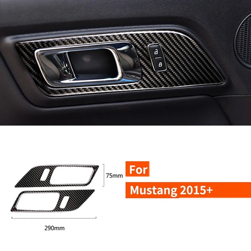 

Carbon Fiber Door Cover Sticker for Ford Mustang 2015-2020 GT Door Lock Handle Frame Trim Modification Interior