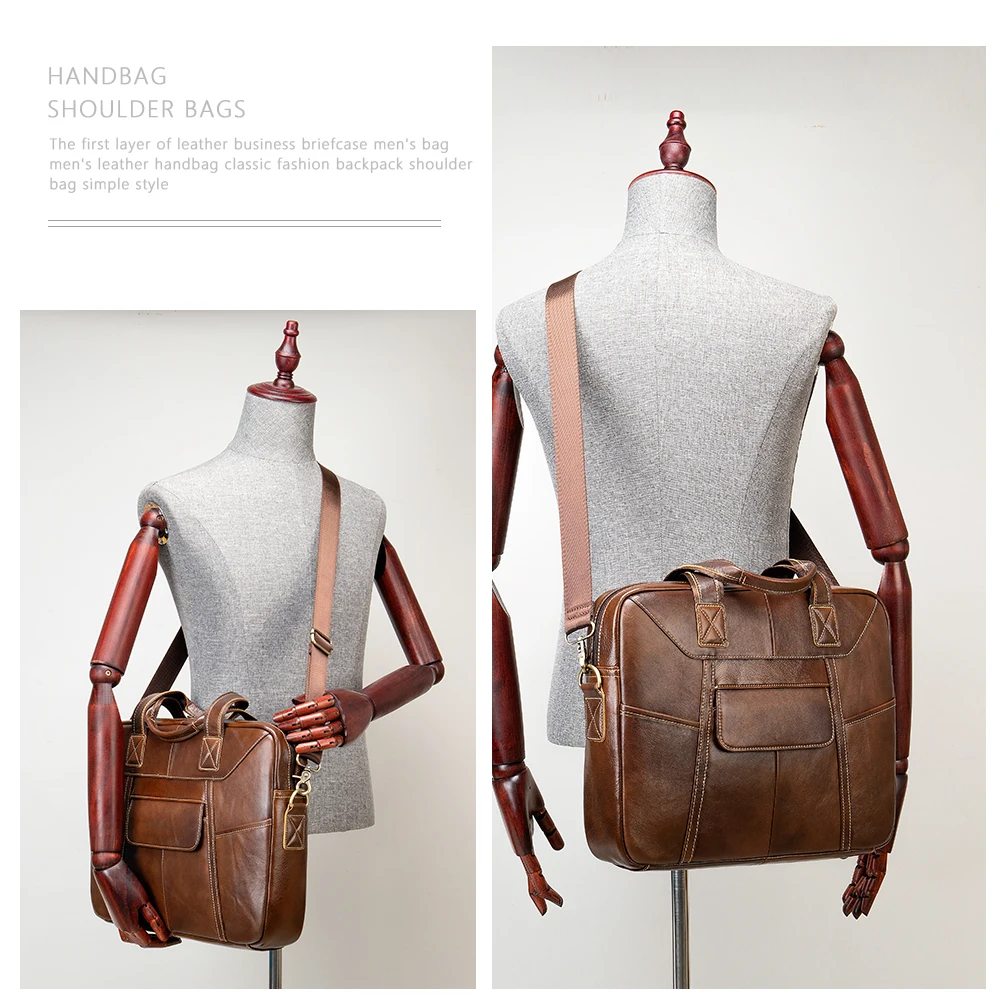 WESTAL сумка мужская бизнес портфель мужской натуральная кожа для документов через