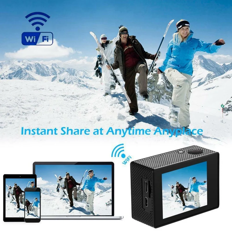 Горячая AMS-4K Wi-Fi Экшн-камера 1080P Hd 16 МП камера на шлем Водонепроницаемая Dv дистанционное управление Спортивная видео Dvr синий