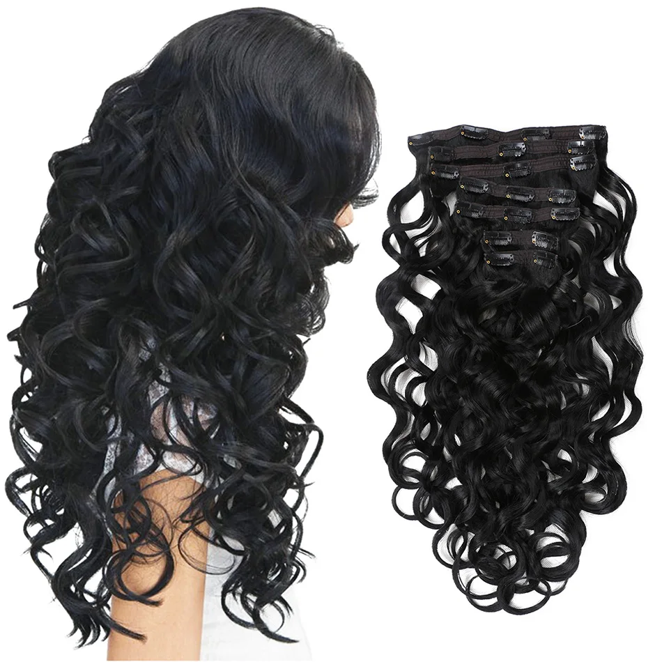 Красота на линии синтетические волосы для наращивания 22 дюйма волнистые женщин