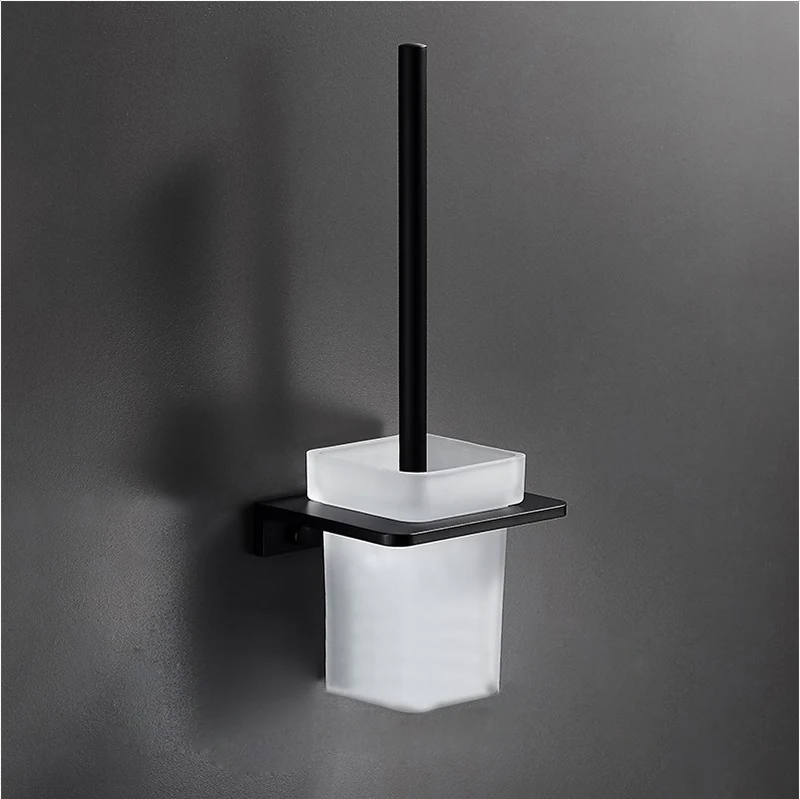 toilet brush holder Аксессуары для ванной комнаты вешалка для полотенец Держатель для полотенец угловая полка держатель для туалетной щетки крючки для халатов черный набор аксессуаров для ванной комнаты - Цвет: toilet brush holder