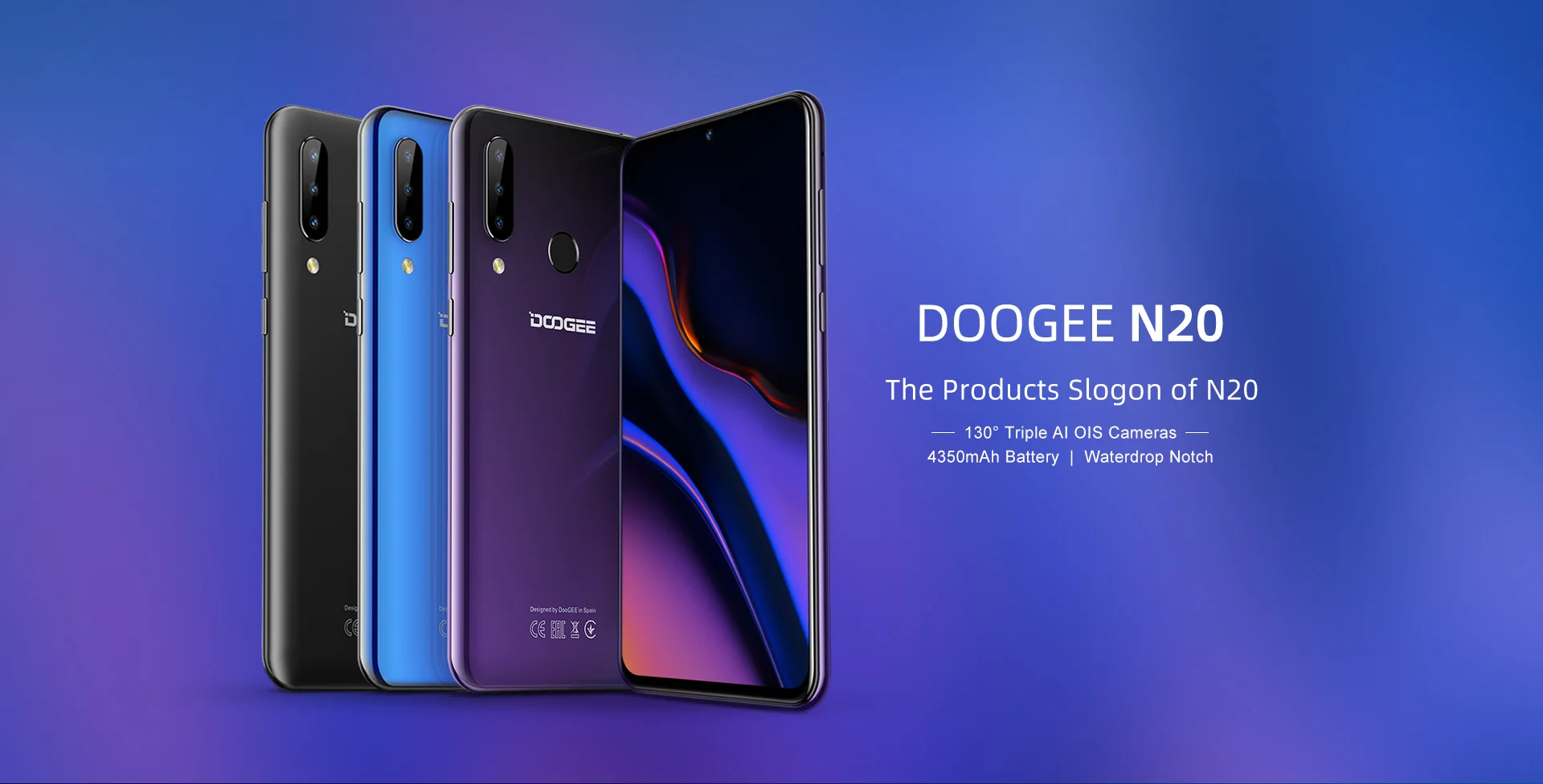 Doogee N20 4G смартфон 6," экран капли мобильный телефон 4 Гб+ 64 Гб Восьмиядерный 16 МП Тройная задняя камера 4350 мАч 10 Вт Быстрая зарядка
