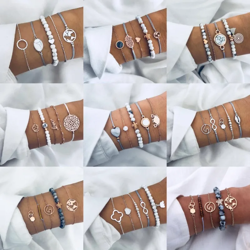 Женский богемный ретро браслет UMKA 21 модный минималистичный Открытый с