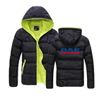 Мужские зимние повседневные куртки с логотипом DAF TRUCKS, теплая толстовка на молнии, ветрозащитная куртка с хлопковой подкладкой, ветровка, парки, верхняя одежда, пальто