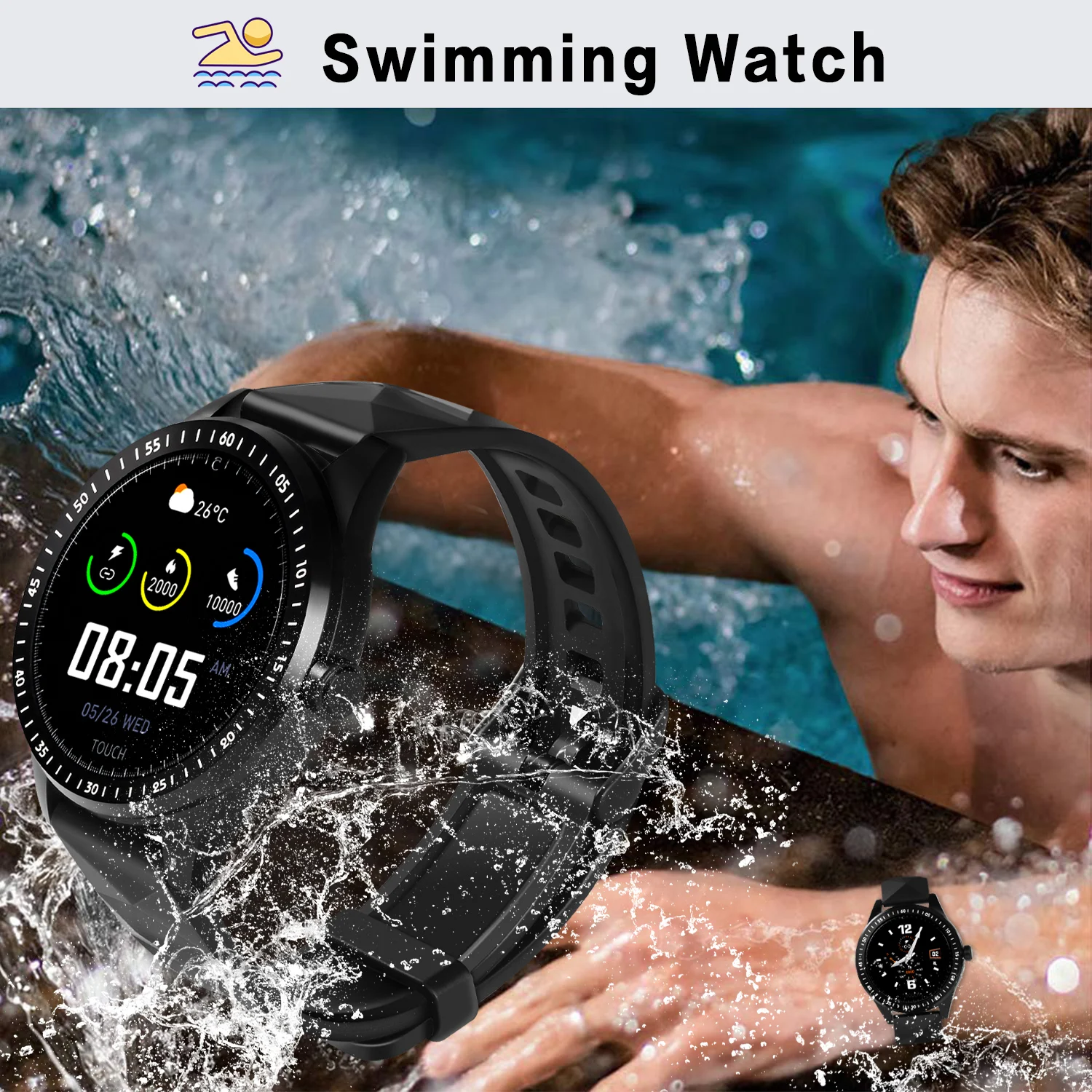 

2021 E1 18 languages in watch band Smart Watch 1.4 inch Screen waterproof 25 days Standby 7 Sport Modes Full Metal Unibody reloj