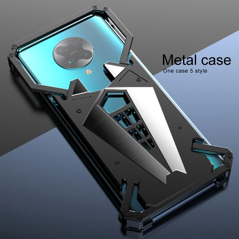 

Luxury Shockproof Aluminum Metal Armor Ring Case For Xiaomi Redmi K30 K20 10x 10 Note 8 7 Pro Aluminium Bumper Metal Frame Cover