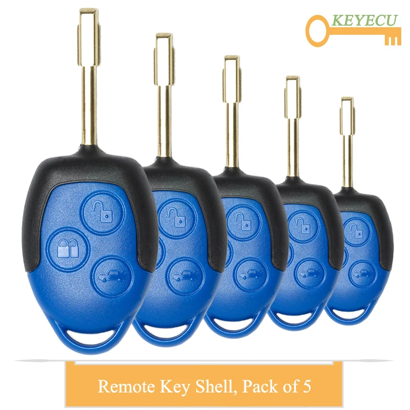 KEYECU 5 шт./лот Синий чехол для автомобильного ключа с дистанционным управлением Ford