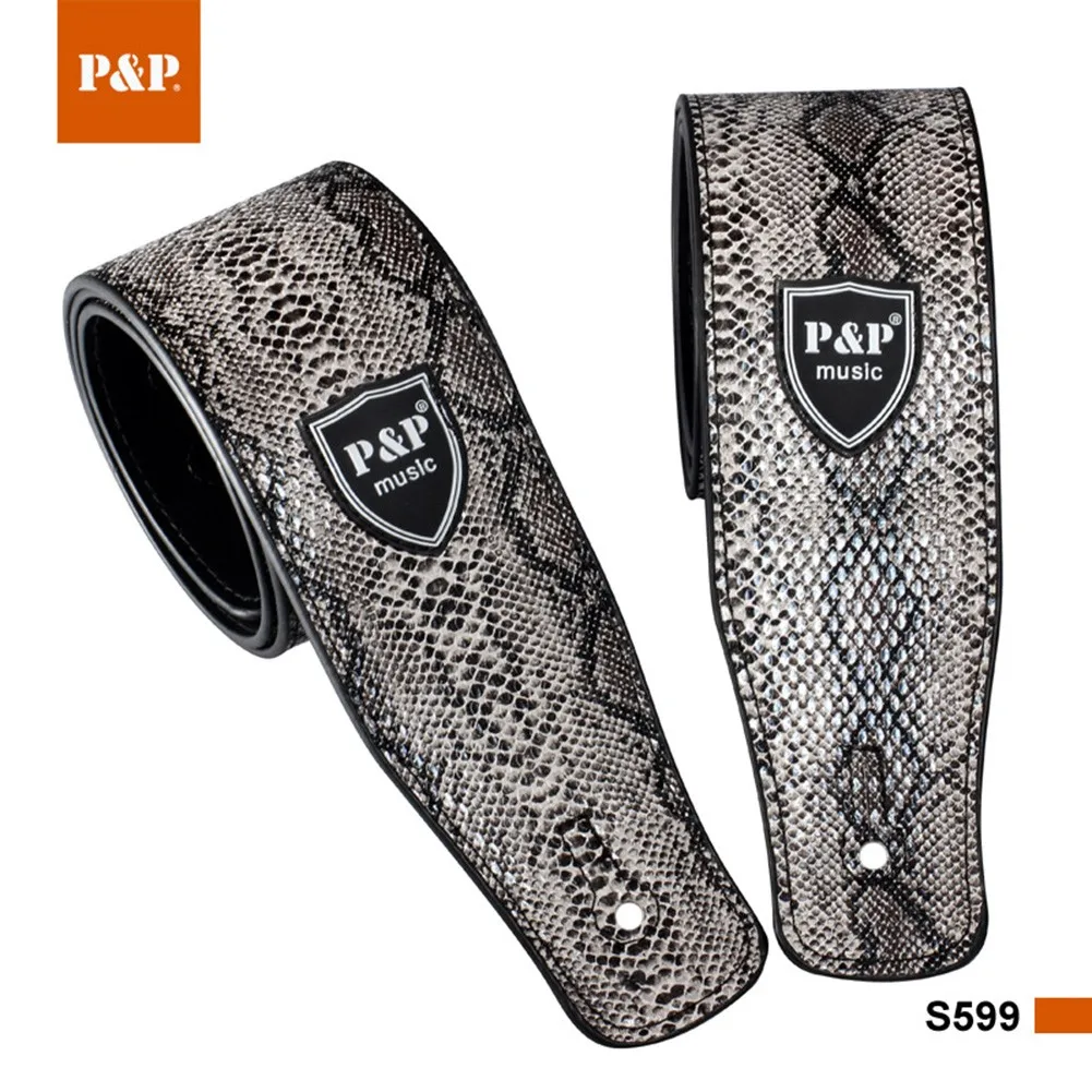 

Adjustable Heavy Duty Leather Guitar Strap Embossed Acoustic Electric Bass Belt