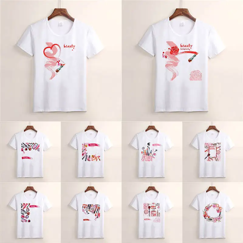 Женская футболка с принтом помады и губ модная надписью Make Up My Art TX80|Футболки| |