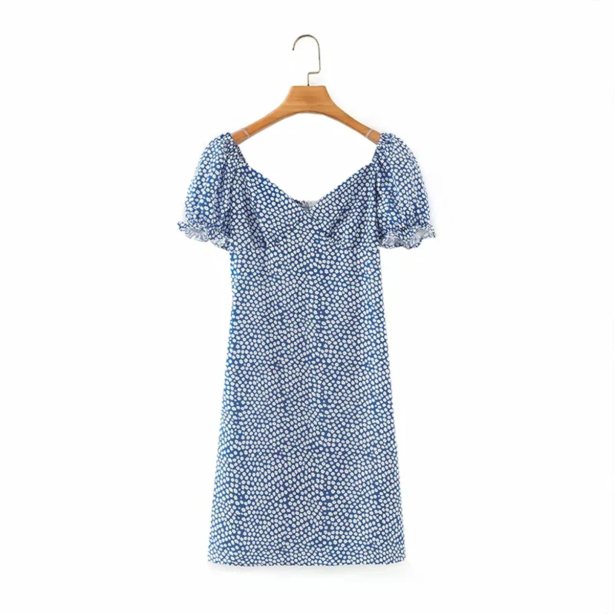 

Vintage V Neck Short Sleeve Mini Floral Dresses DLQZ463