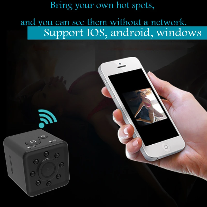 SQ13 мини-камера wifi 1080P широкоугольная камера ночного видения Водонепроницаемая