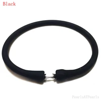 wholesale 7 inches black rubber silicone wristband for custom bracelet