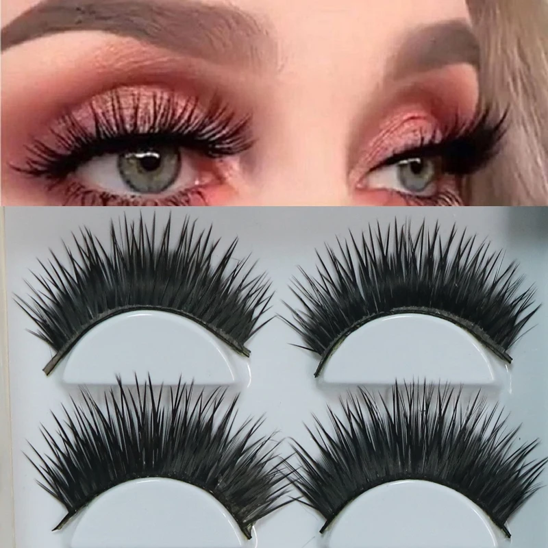 

1-18Pairs Natural Long False Eyelashes Extension 3D Mink Lashes Fluffy Fake Lashes Eye Makeup Tools Handmade Eye Lashes