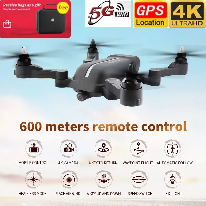 Двойной бесщеточный Дрон GPS Wi Fi Ultra HD 120 градусов широкоугольная камера 4k умный